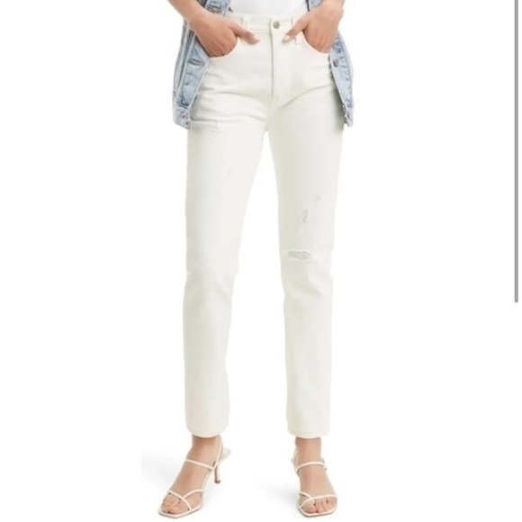 Levi's® 501® Distressed High Waist Skinny Jeans - Picture 1 of 3
